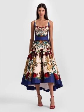 arista sleeveless halter neck pleated maxi dress alice + olivia Women's Arista Sleeveless Cross Back Pleat Maxi Dress, Solstice, Purple, 0 at Amazon Women's Clothing store
